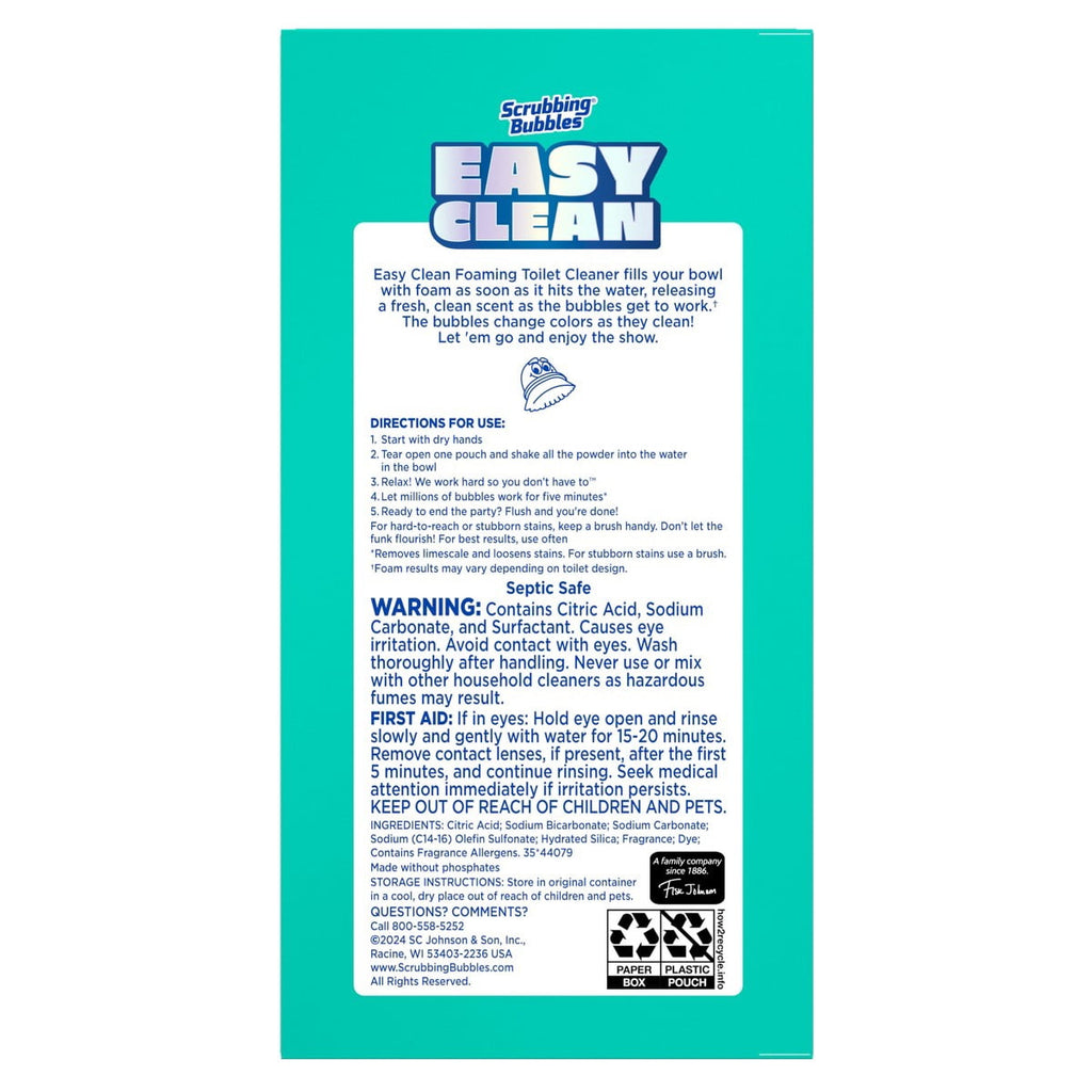 Scrubbing Bubbles Easy Clean Toilet Bowl Cleaner Foaming Powder - 2 Count