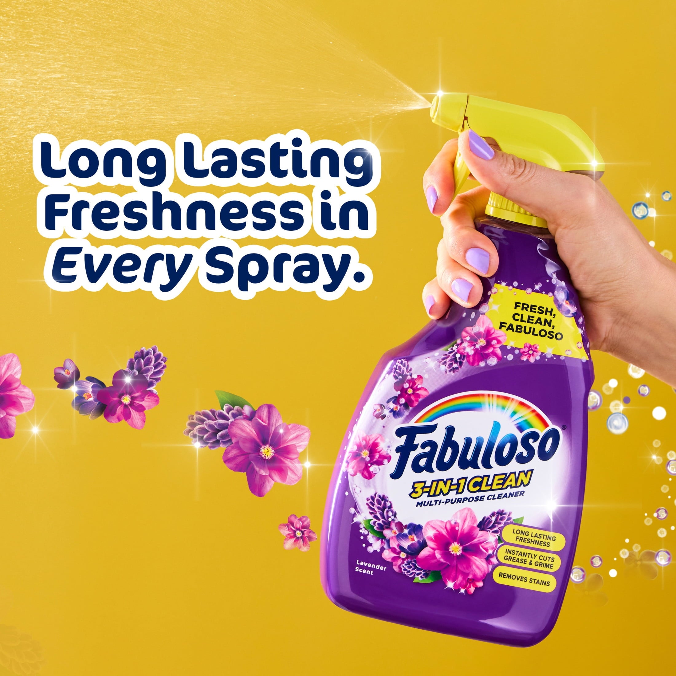 Fabuloso 3-in-1 Clean Spray - Multi-Purpose Cleaner, Lavender Scent, 25.3 fl oz