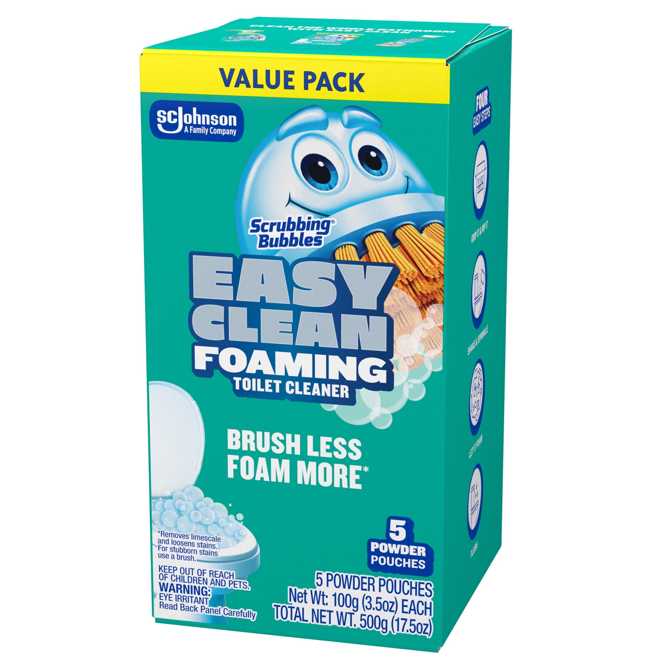 SCRUBBING BUBBLES® EASY CLEAN FOAMING TOILET CLEANER 5 Count 100G/4US