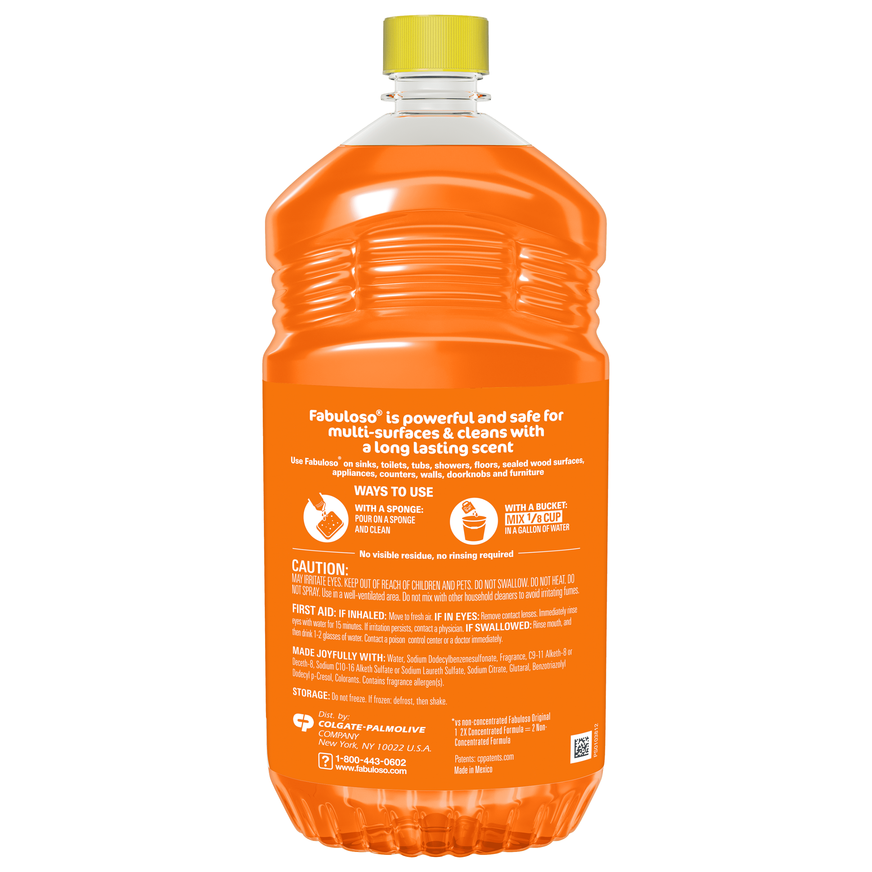 Fabuloso 2X Multi-Purpose Cleaner - No Rinse Floor Cleaner, Tangerine Scent, 56 fl oz