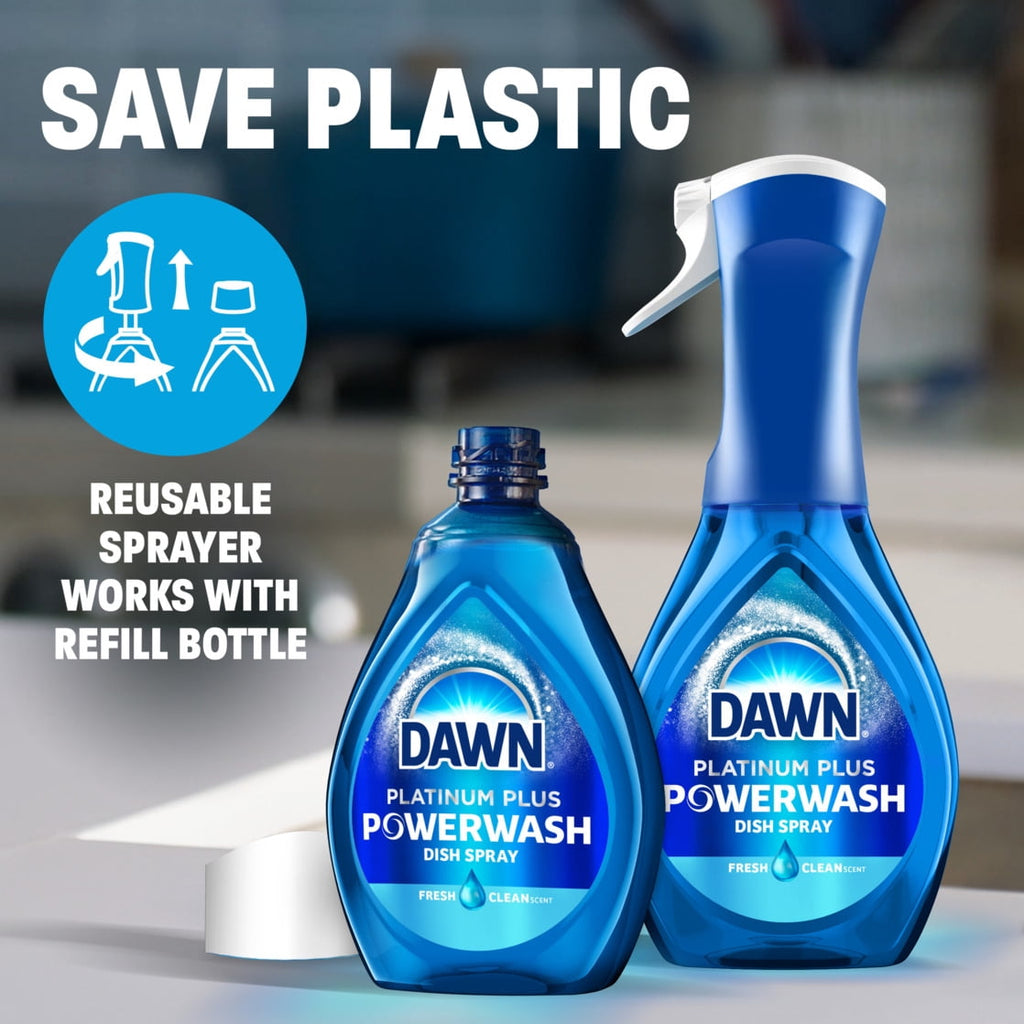 Dawn Powerwash Spray - Dish Soap, Dishwashing Liquid, Fresh, 1 Starter Kit, 16 Fl Oz