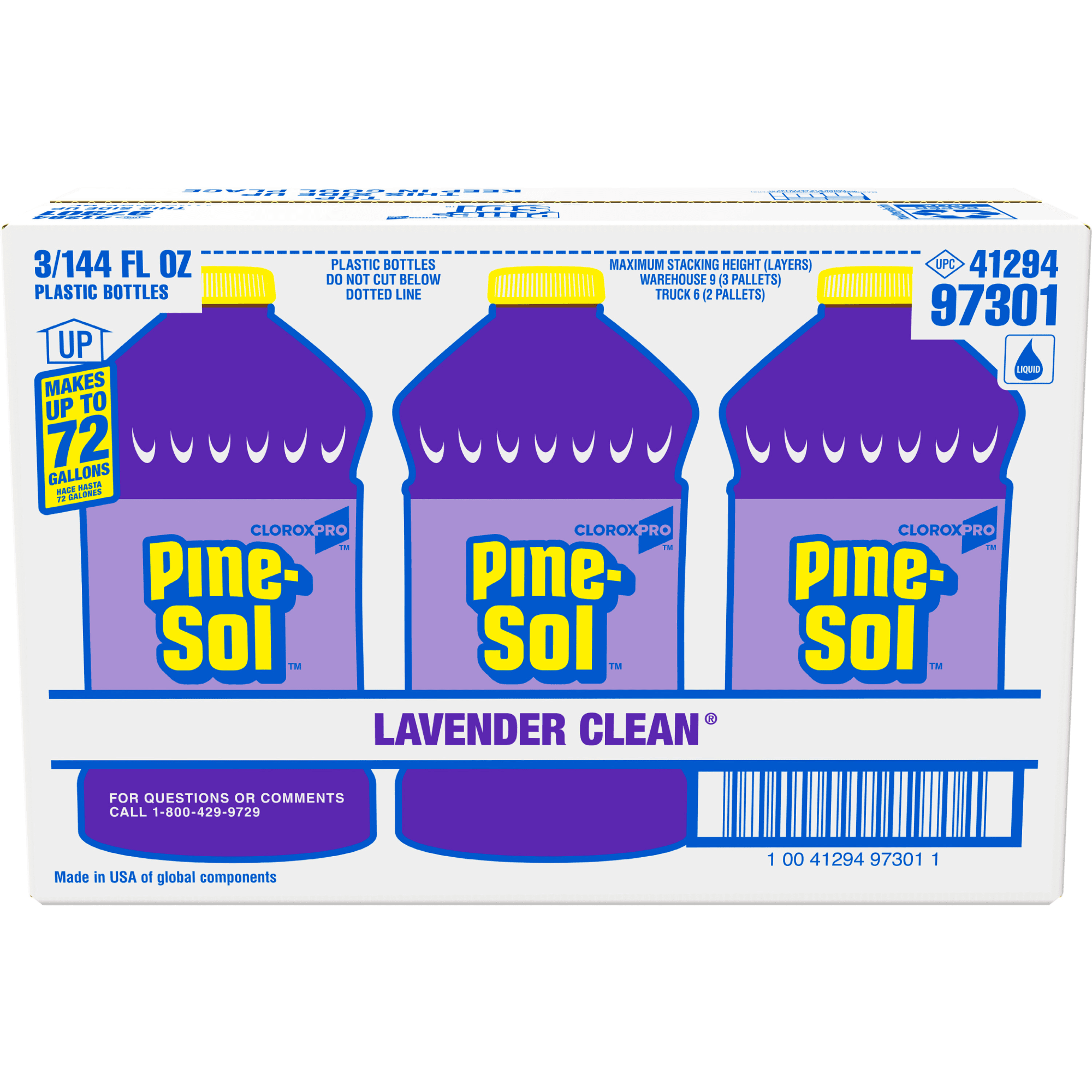 Pine-Sol 97301 All-Purpose Cleaner - 144 oz. Capacity, Lavender (Pack of 3)