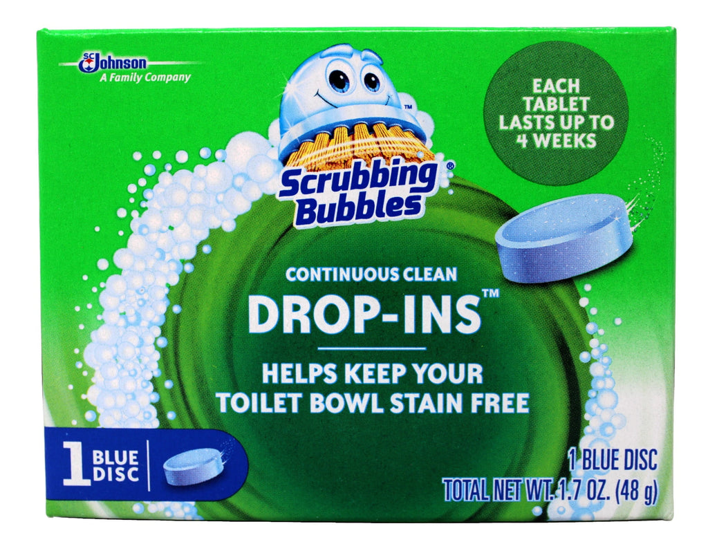 Scrubbing Bubbles Continuous Clean Drop-Ins - One Toilet Bowl Cleaner Tablet Lasts Up to 4 Weeks - 1 Blue Disc, 1.7 oz, - 2 Pack