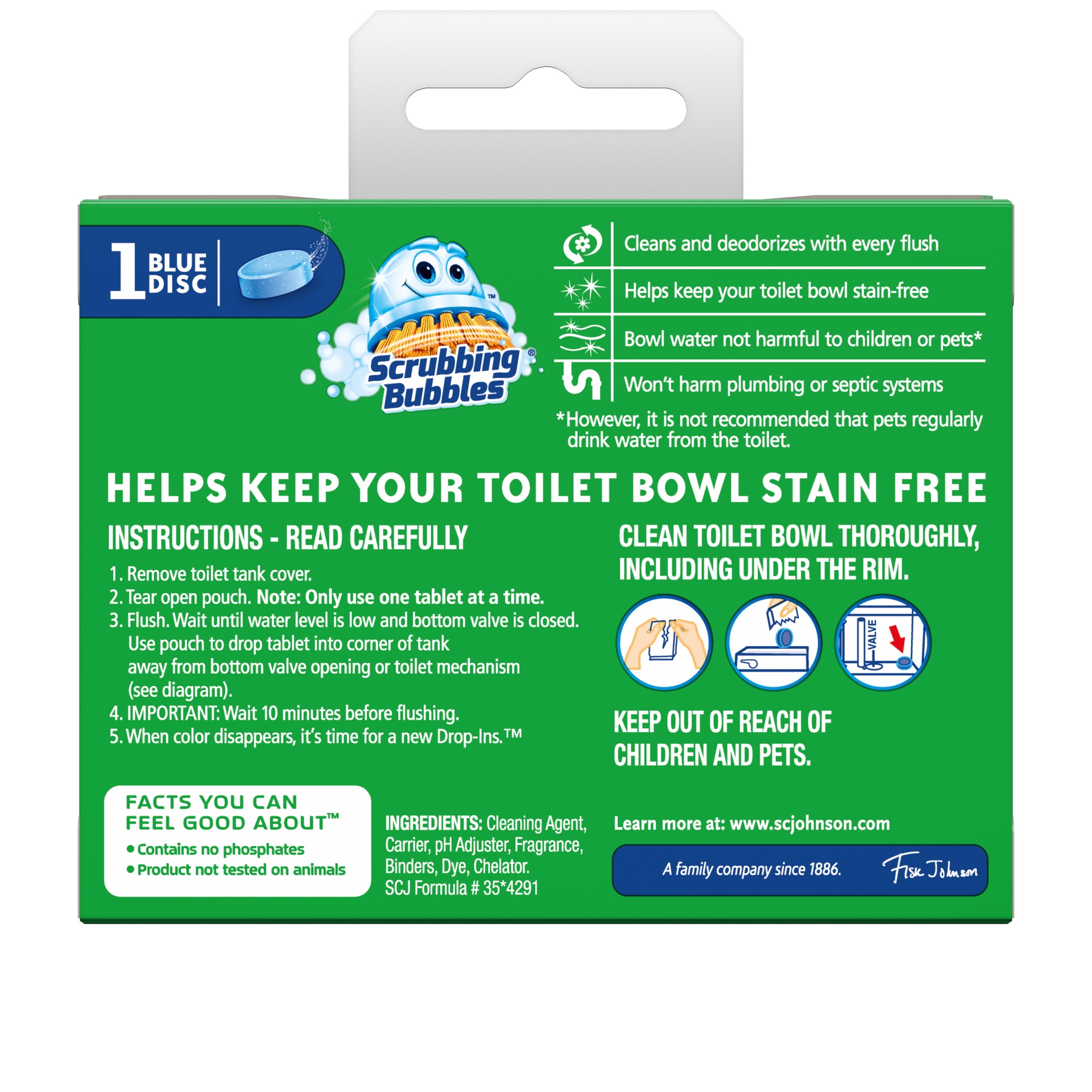 Scrubbing Bubbles Continuous Clean Drop-Ins - Blue Disc, 1 count