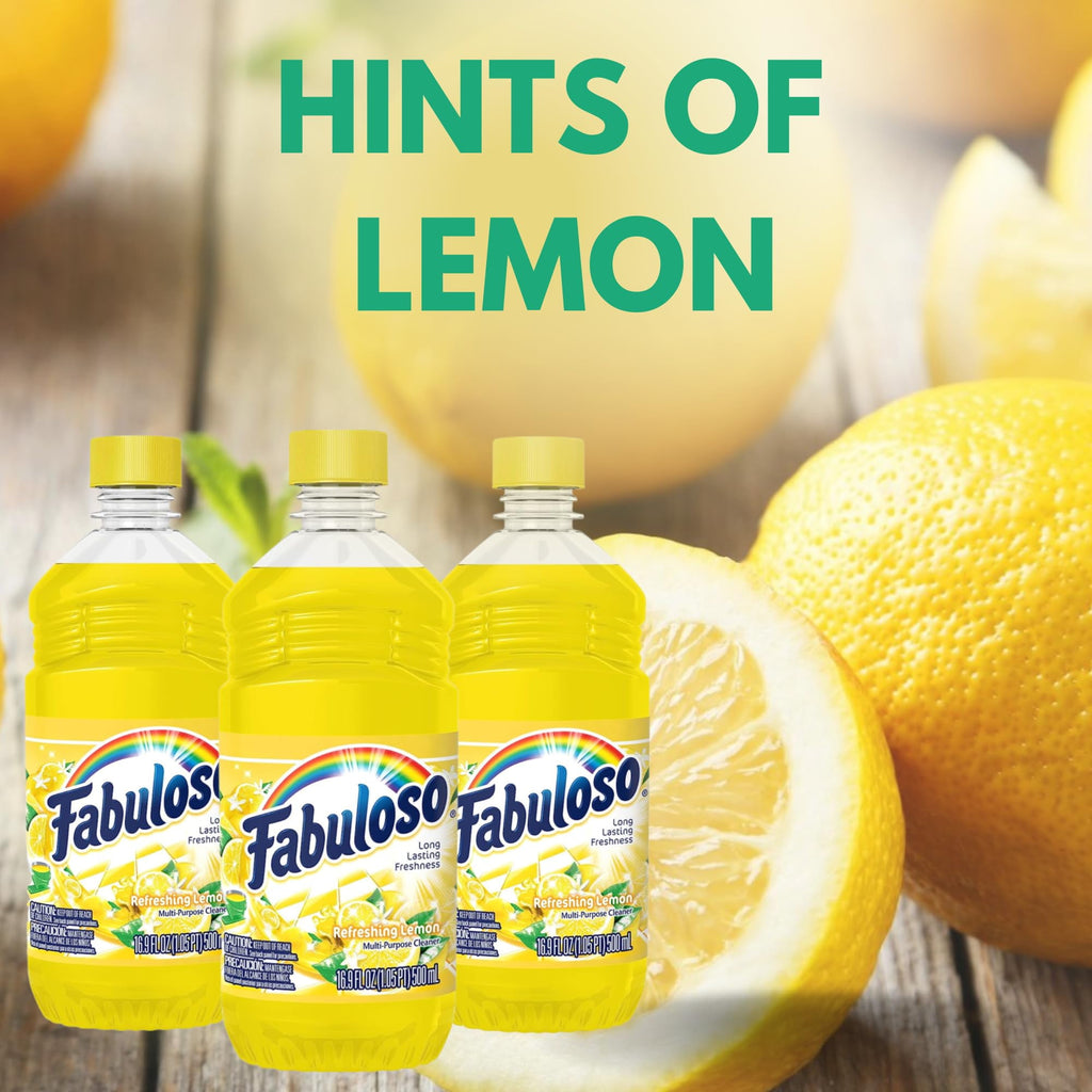 Fabuloso All-Purpose Cleaner Lemon - Fabuloso Floor Cleaner, Multi-Purpose Cleaner (Pack of 3)