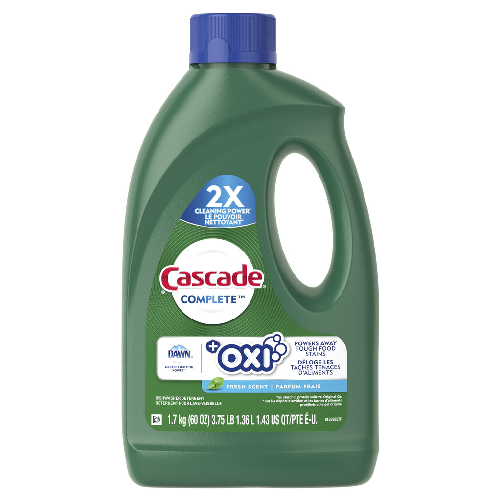 Cascade Complete Gel + Oxi - Dishwasher Detergent, 60 fl oz