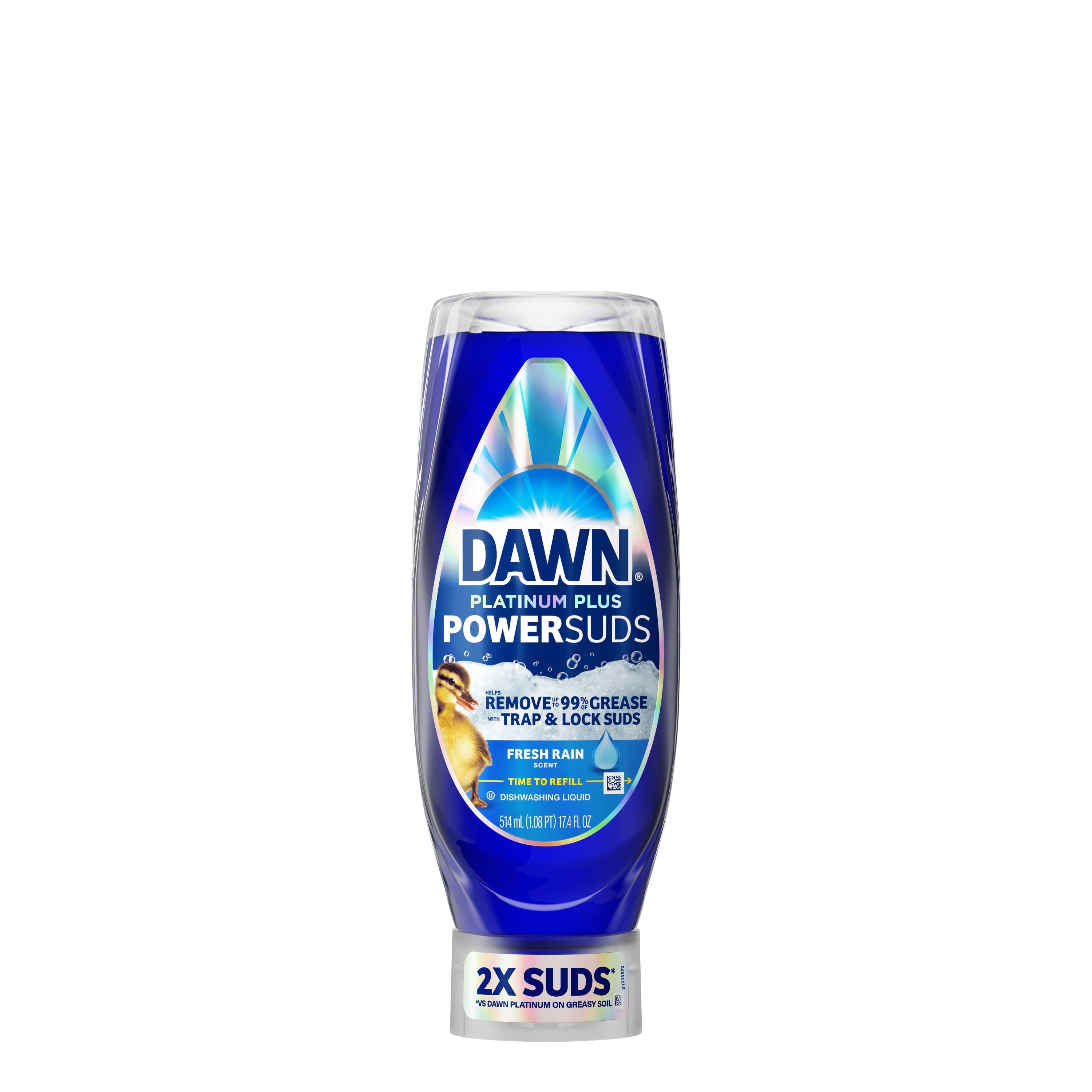 Dawn Platinum Plus PowerSuds Liquid Dish Soap - 17.4 oz. EZ-Squeeze Bottle