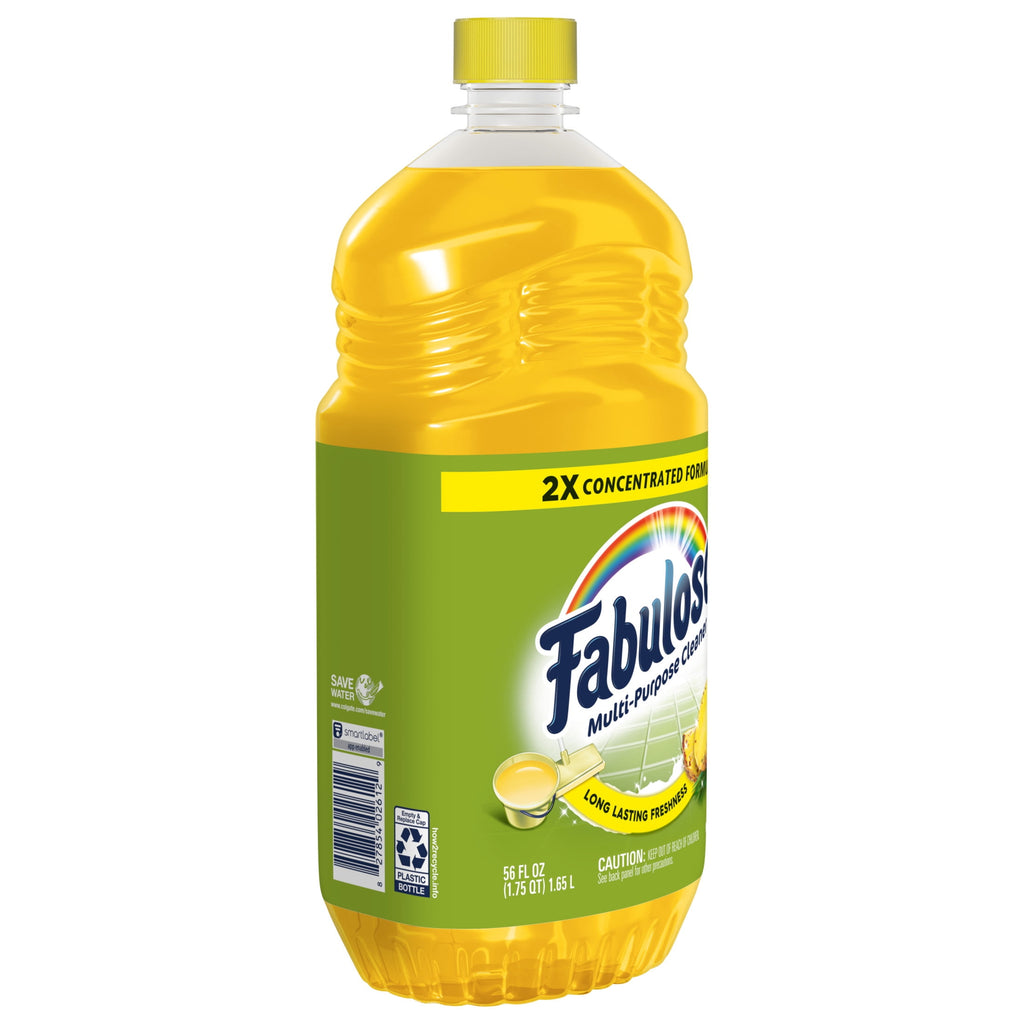 Fabuloso 2X Multi-Purpose Cleaner - No Rinse Floor Cleaner, Long-Lasting Freshness, Pineapple Scent, 56 fl oz