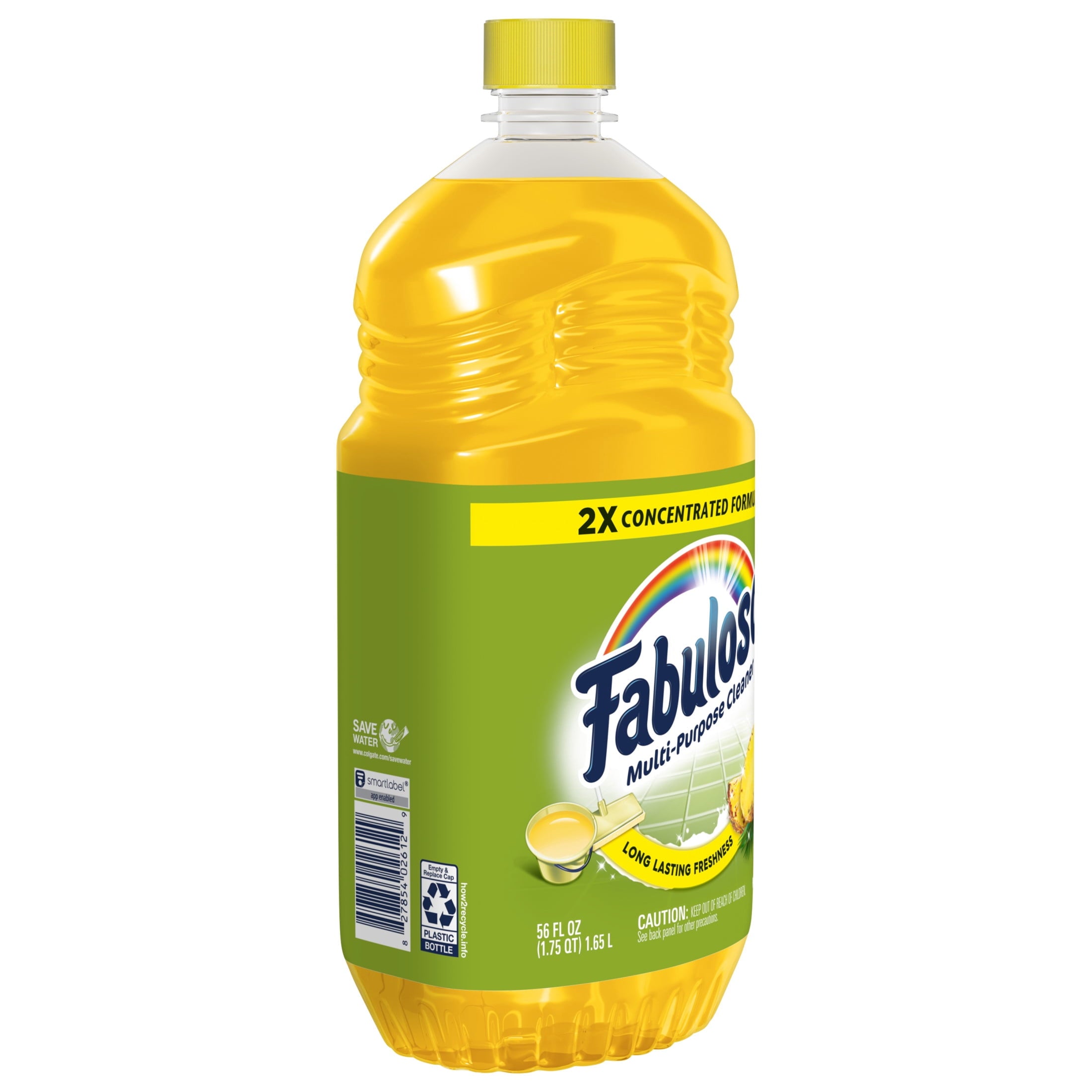 Fabuloso 2X Multi-Purpose Cleaner - No Rinse Floor Cleaner, Long-Lasting Freshness, Pineapple Scent, 56 fl oz