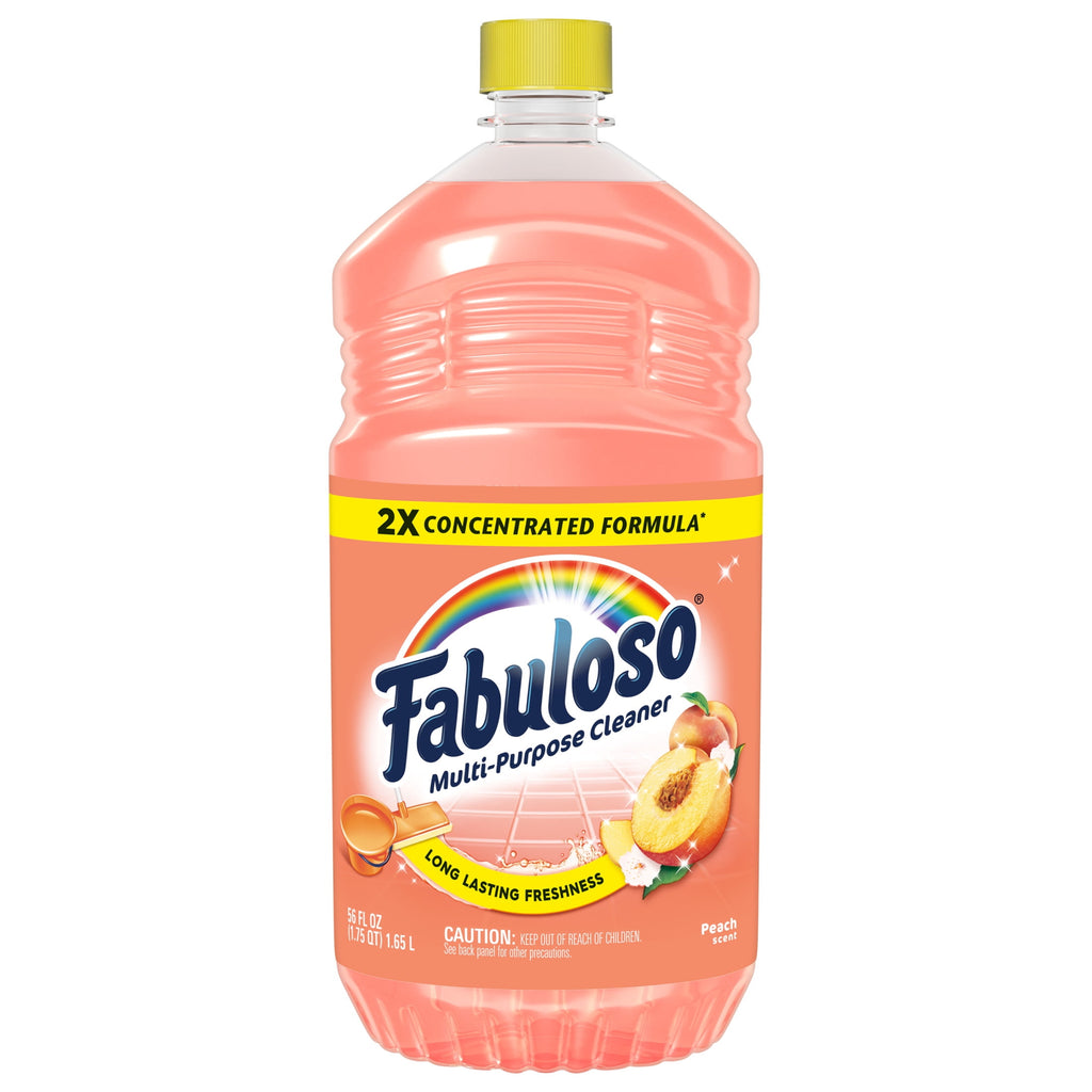 Fabuloso 2X Multi-Purpose Cleaner - No Rinse Floor Cleaner, Peach Scent, 56 fl oz