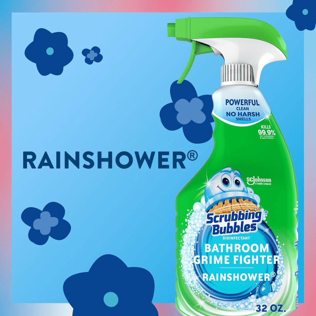 Scrubbing Bubbles Flowers & Showers - Bathroom Grime Fighter Spray, Rainshower, Petal Paradise, and Floral Fusion, 32 oz., 3 pk.
