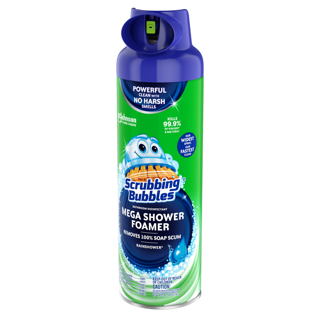 Scrubbing Bubbles Mega Shower Foamer Aerosol - Tough Foaming Bathroom, Tile, Shower & Tub Disinfectant Cleaner, Rainshower, 20 oz