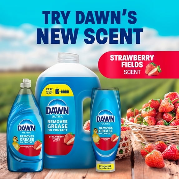 2 pack Dawn Ultra - EZ Squeeze Dish Soap, Dishwashing Liquid, Strawberry Fields, 22oz