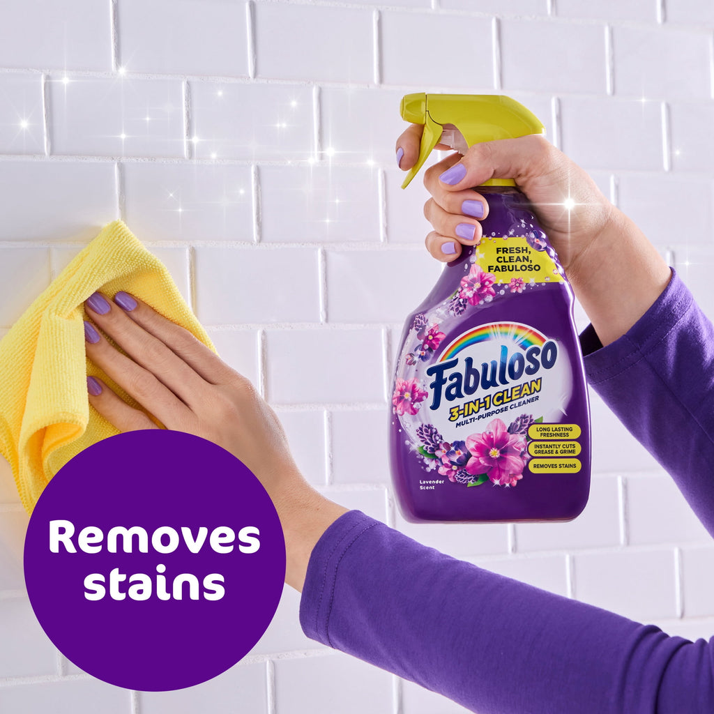 Fabuloso 3-in-1 Clean Spray - Multi-Purpose Cleaner, Lavender Scent, 25.3 fl oz