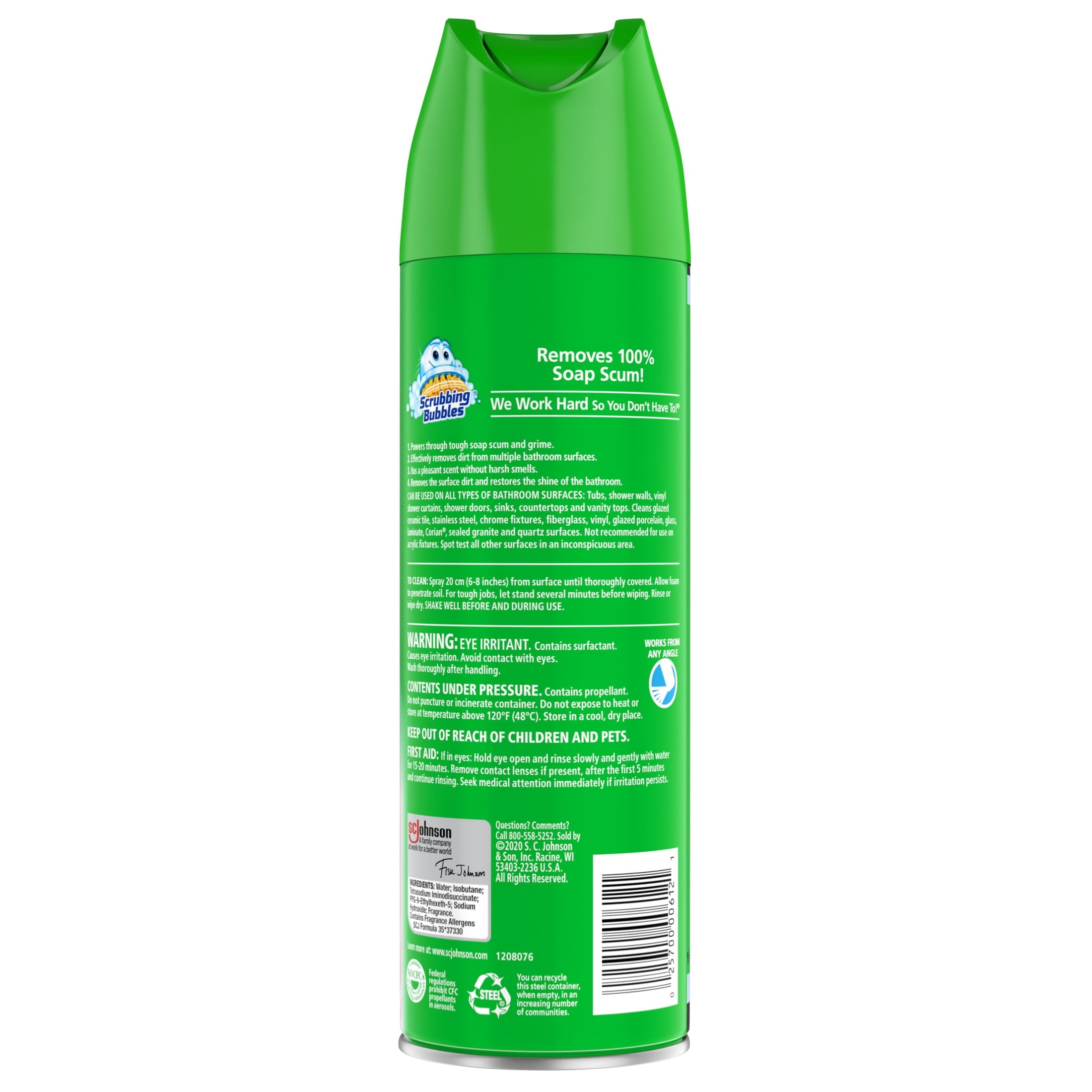 Scrubbing Bubbles Disinfectant Bathroom Shower & Tub Cleaner Grime Fighter Aerosol Spray - Berry Burst, 20oz