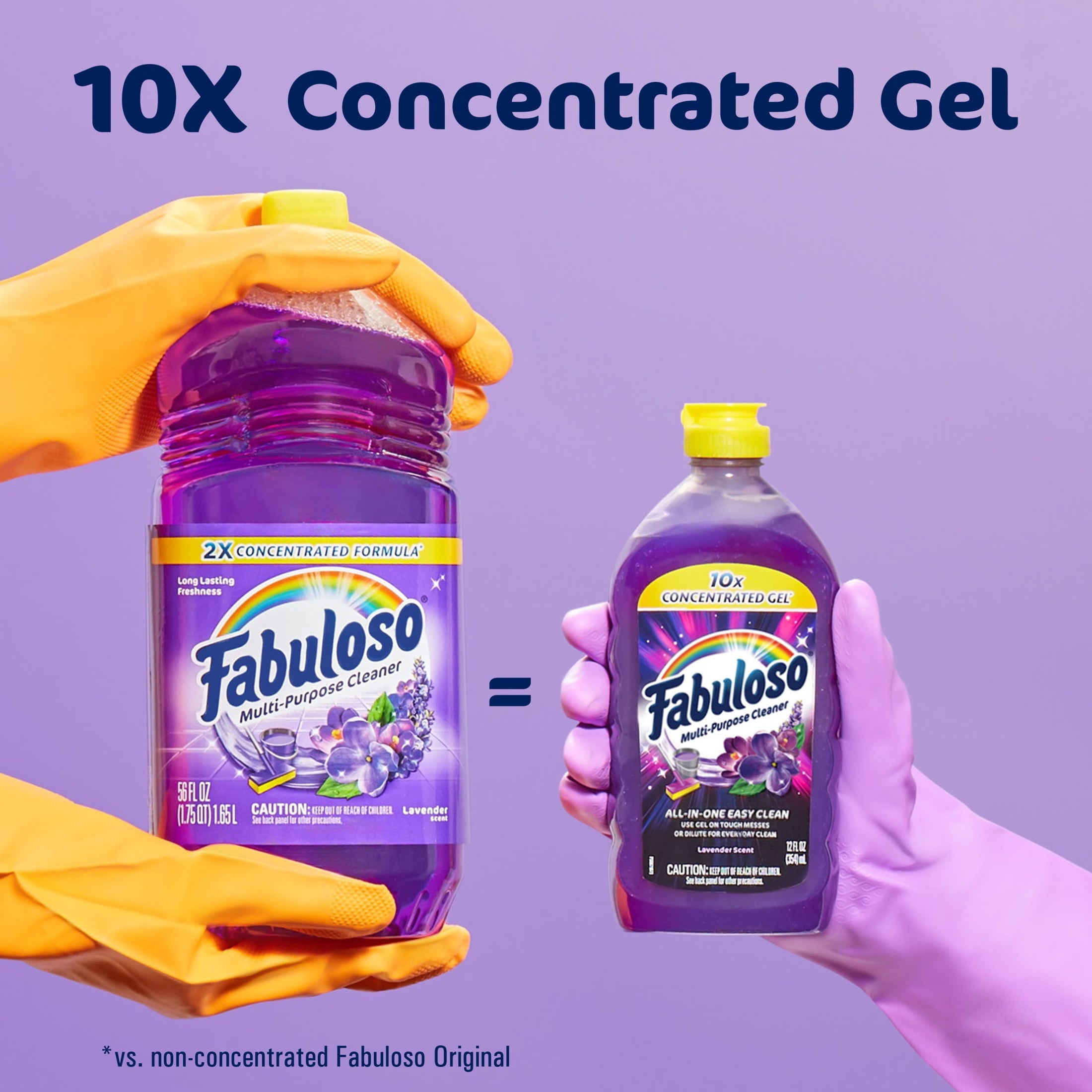 Fabuloso 10X Concentrated Gel - Multi-Purpose Cleaner, Toilet Cleaner, Floor Cleaner, Lavender Scent, 12 fl oz Bottle