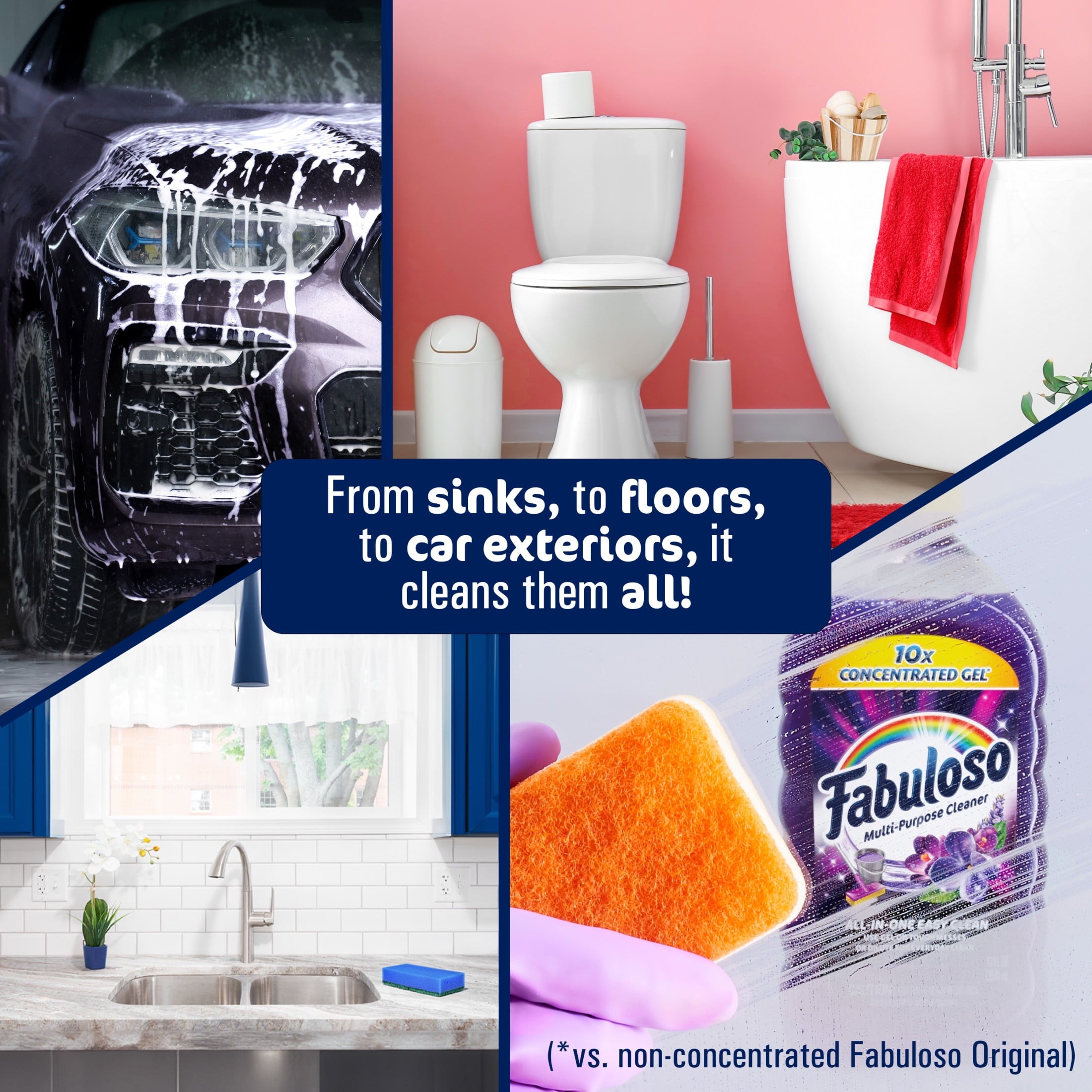 Fabuloso 10X Concentrated Gel - Multi-Purpose Cleaner, Toilet Cleaner, Floor Cleaner, Lavender Scent, 12 fl oz Bottle