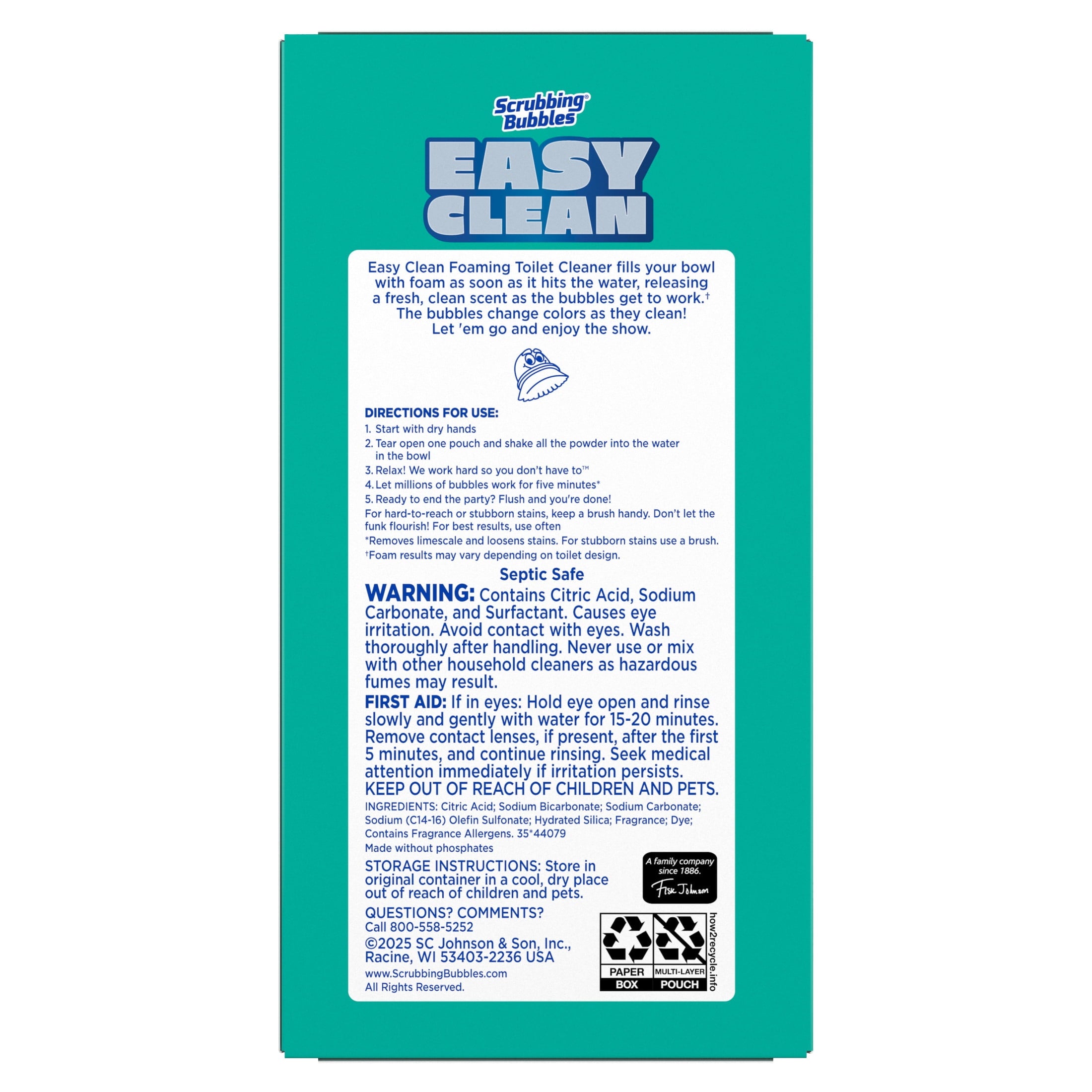 SCRUBBING BUBBLES® EASY CLEAN FOAMING TOILET CLEANER 5 Count 100G/4US