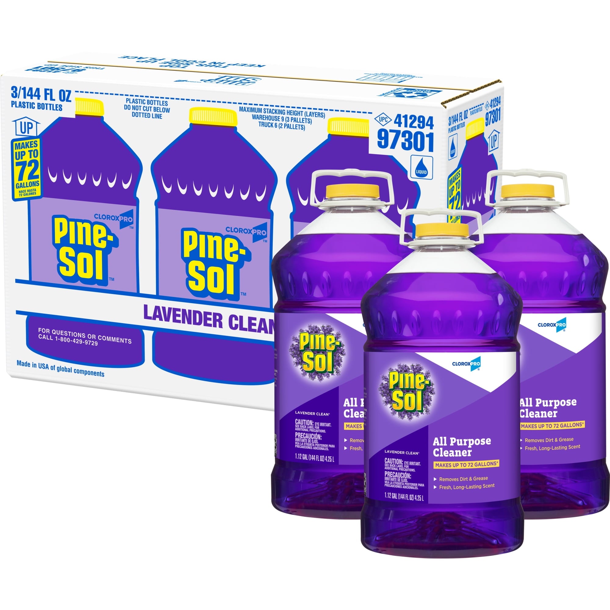 Pine-Sol 97301 All-Purpose Cleaner - 144 oz. Capacity, Lavender (Pack of 3)