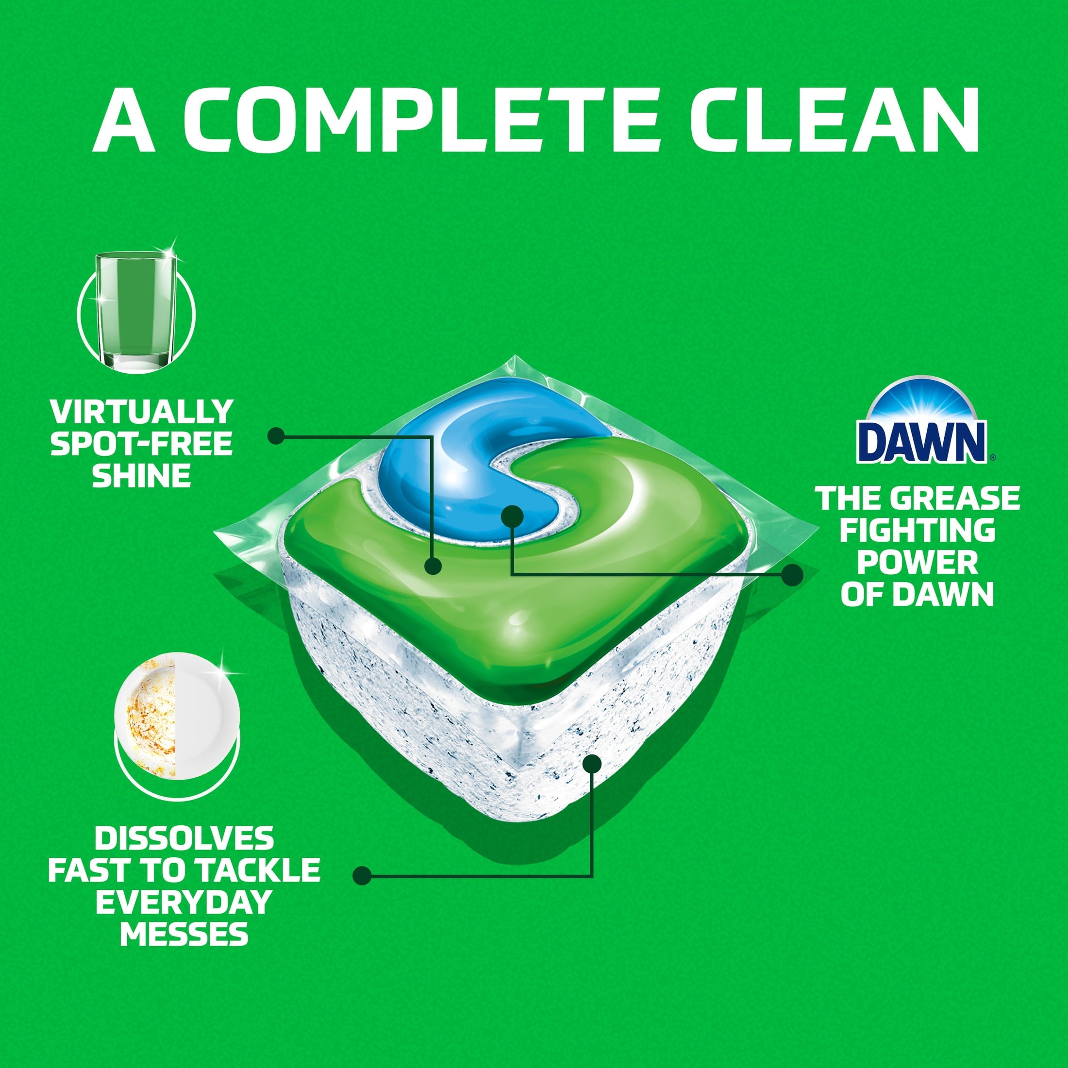 Cascade Complete Action Pacs - Dishwasher Detergent, Lemon, 16 Count