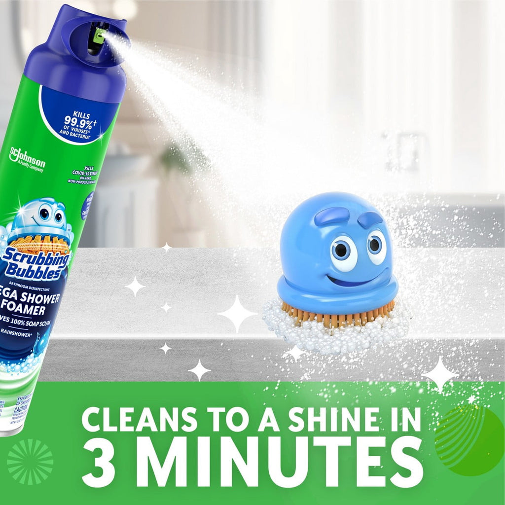 Scrubbing Bubbles Mega Bathroom Shower Cleaner Foam Disinfectant Spray Aerosol - 20oz