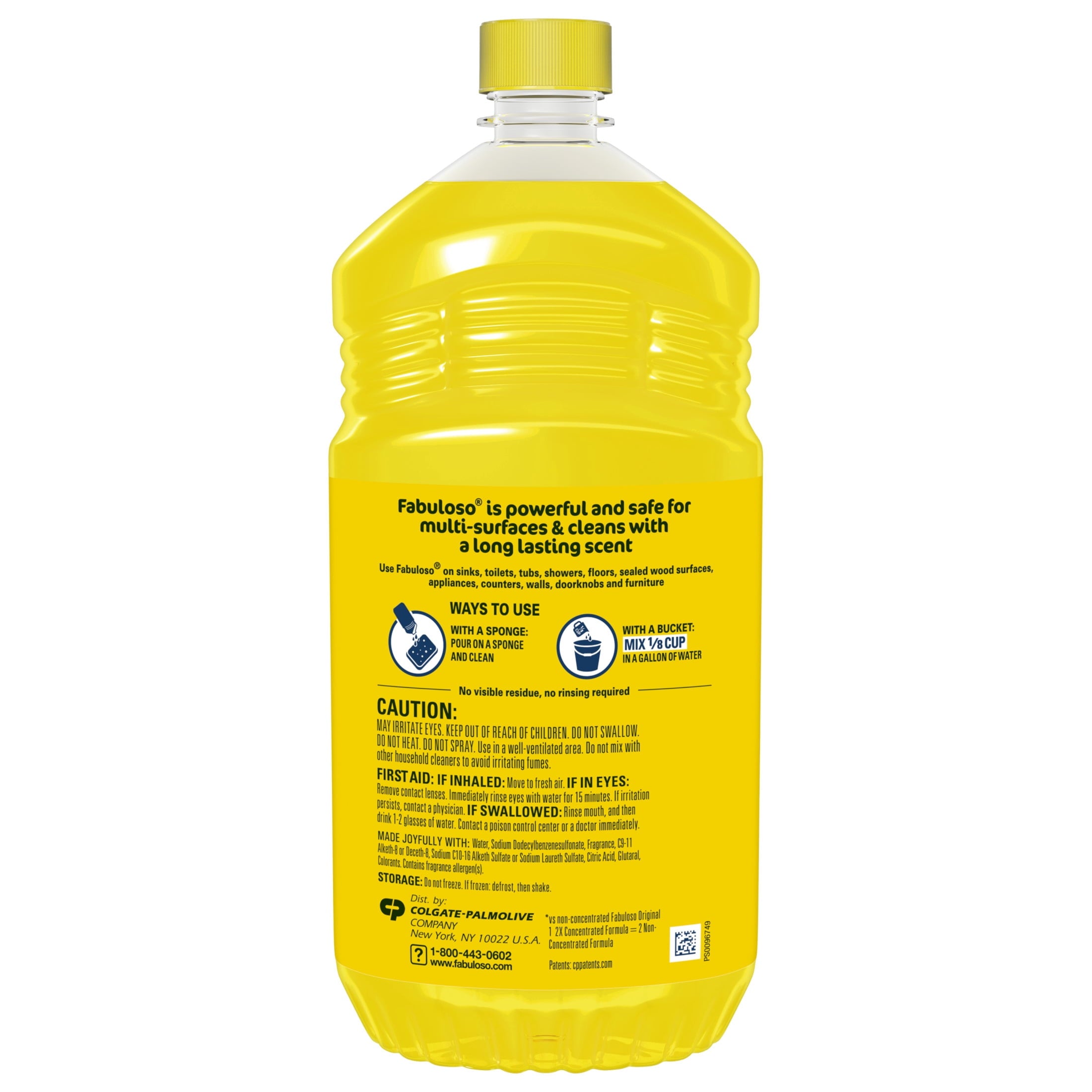 Fabuloso 2X Multi-Purpose Cleaner - No Rinse Floor Cleaner, Refreshing Lemon Scent, 56 fl oz