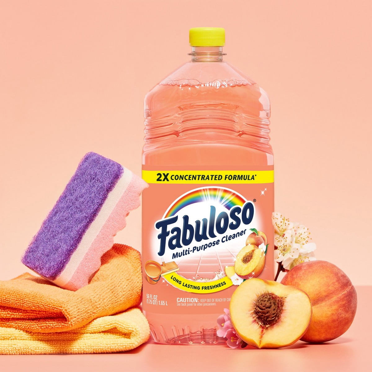 Fabuloso Peach Multi-Purpose Cleaner 2X Concentrated Formula Floor Cleaner - 56 fl oz