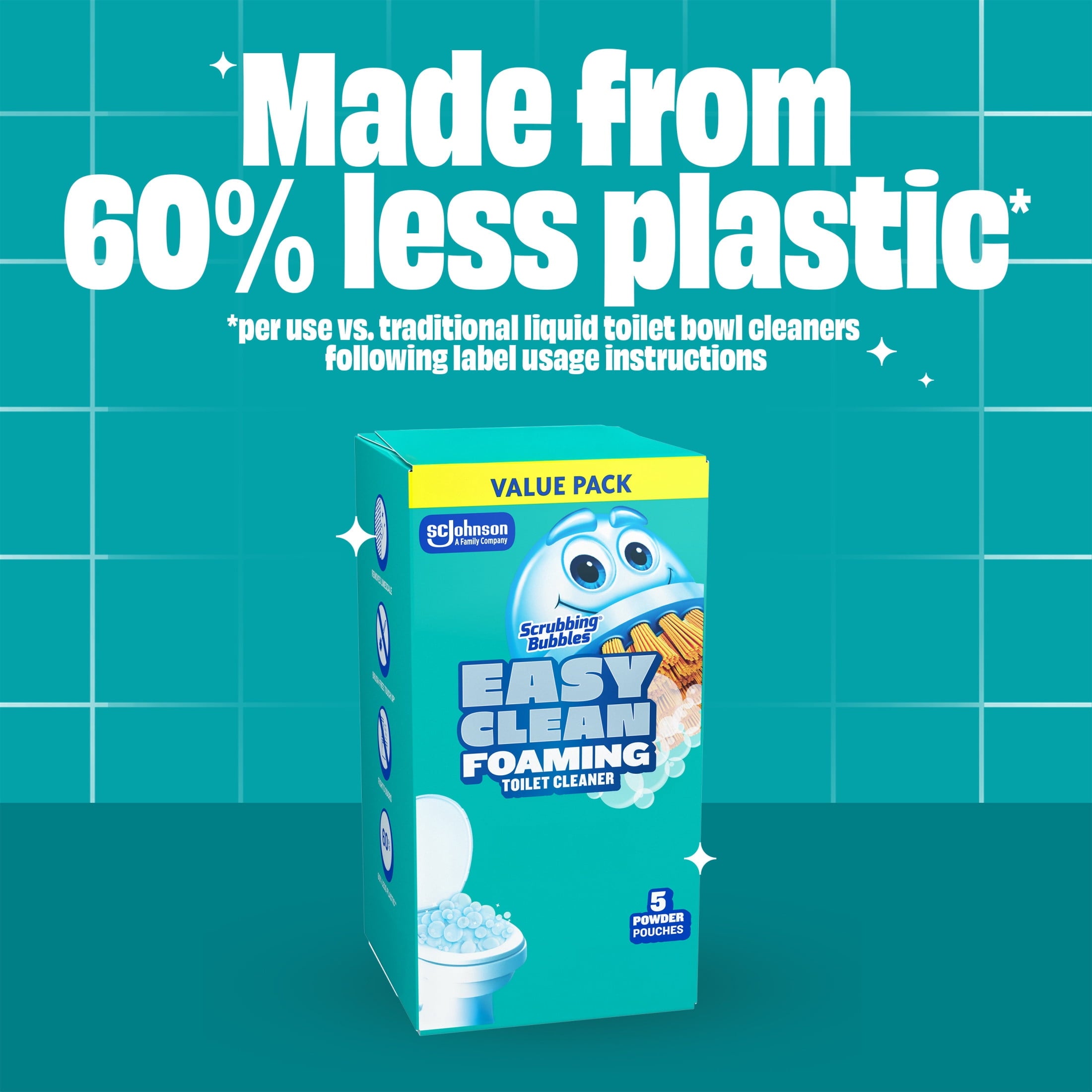 SCRUBBING BUBBLES® EASY CLEAN FOAMING TOILET CLEANER 5 Count 100G/4US