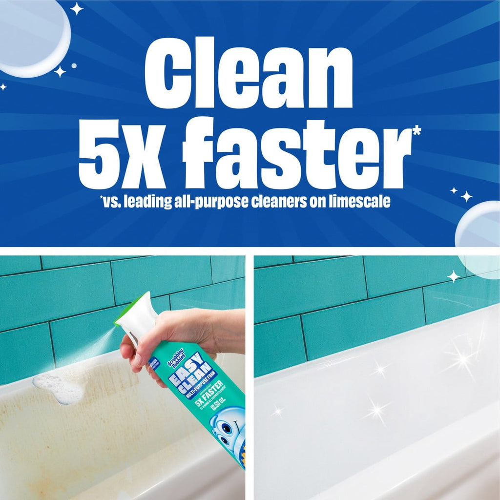 Scrubbing Bubbles Easy Clean Multi-Purpose Bathroom Foam Cleaner Aerosol - 13.58oz: Phosphorus-Free - For Shower and Toilet, Chrome and Porcelain Safe