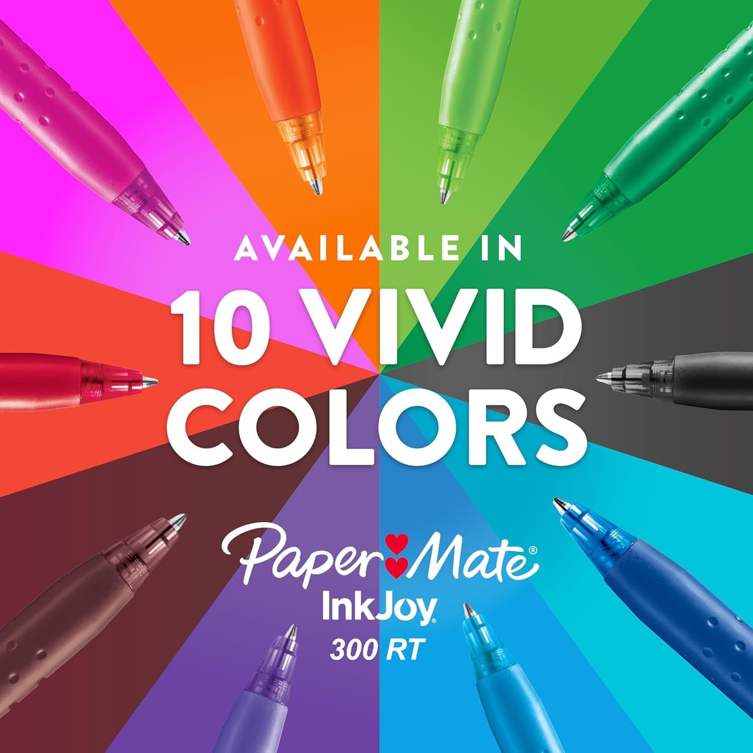 2 Pack - Paper Mate InkJoy 300RT Retractable Ballpoint Pens - Medium Point (1.0mm), 24 Count