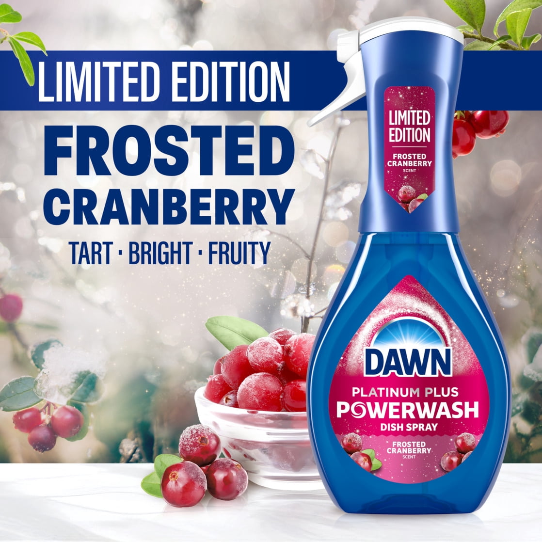 Dawn Powerwash Spray - Dish Soap, Dishwashing Liquid, Cranberry Scent, 1 Starter Kit, 16 fl oz