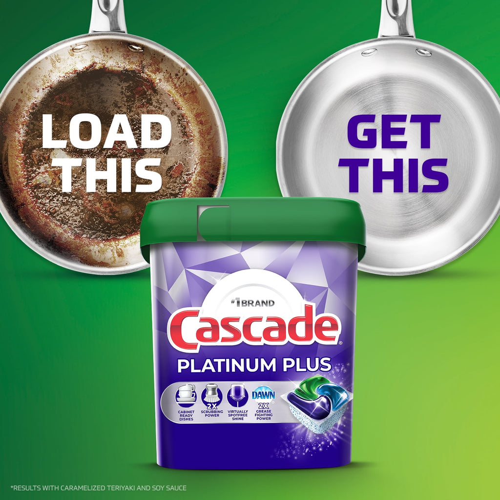 Cascade Platinum Plus Dishwasher Pods - Dish Detergent ActionPacs, Clean Lemon, 21 Count