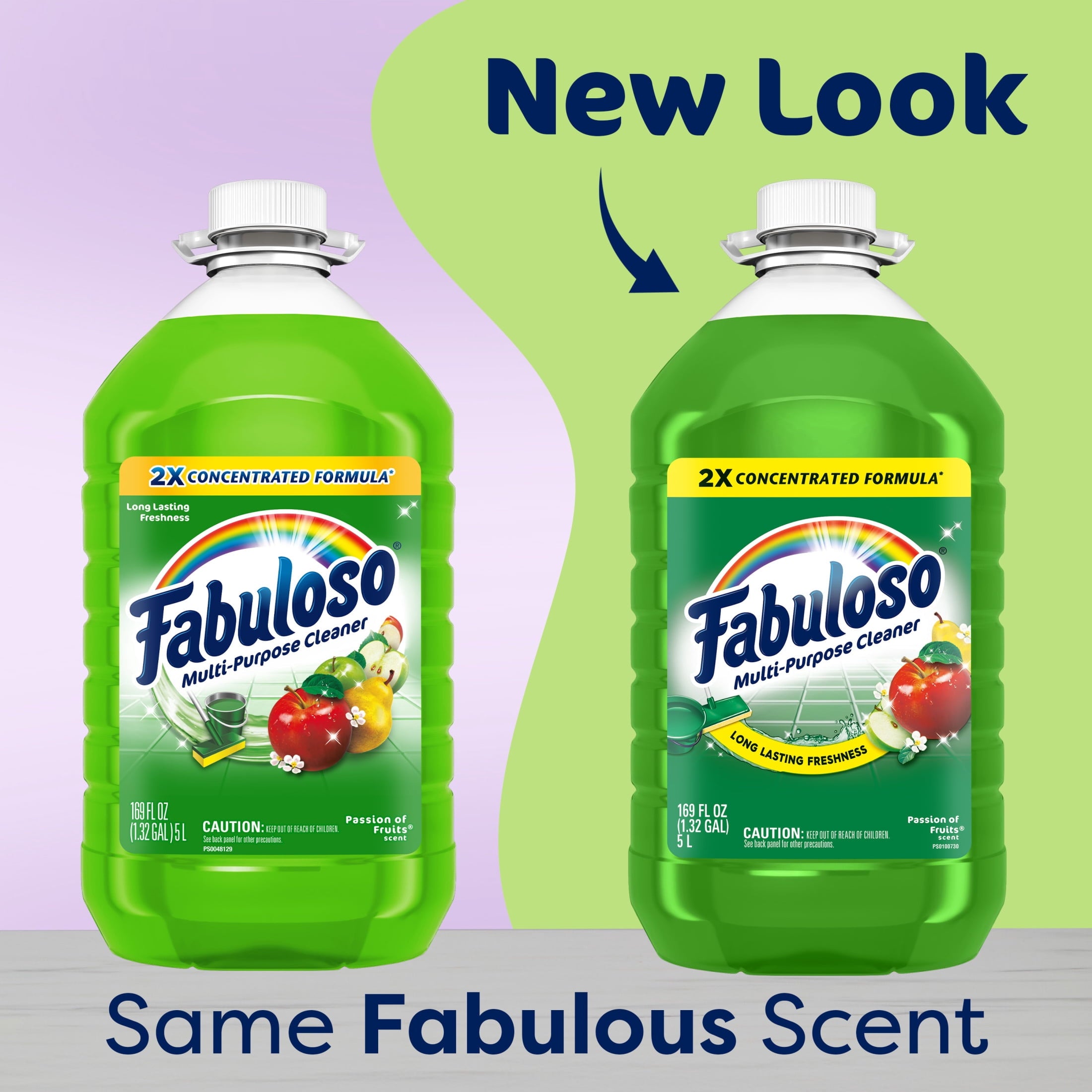 Fabuloso 2X Multi-Purpose Cleaner - No Rinse Floor Cleaner, Passion of Fruits Scent, 169 fl oz