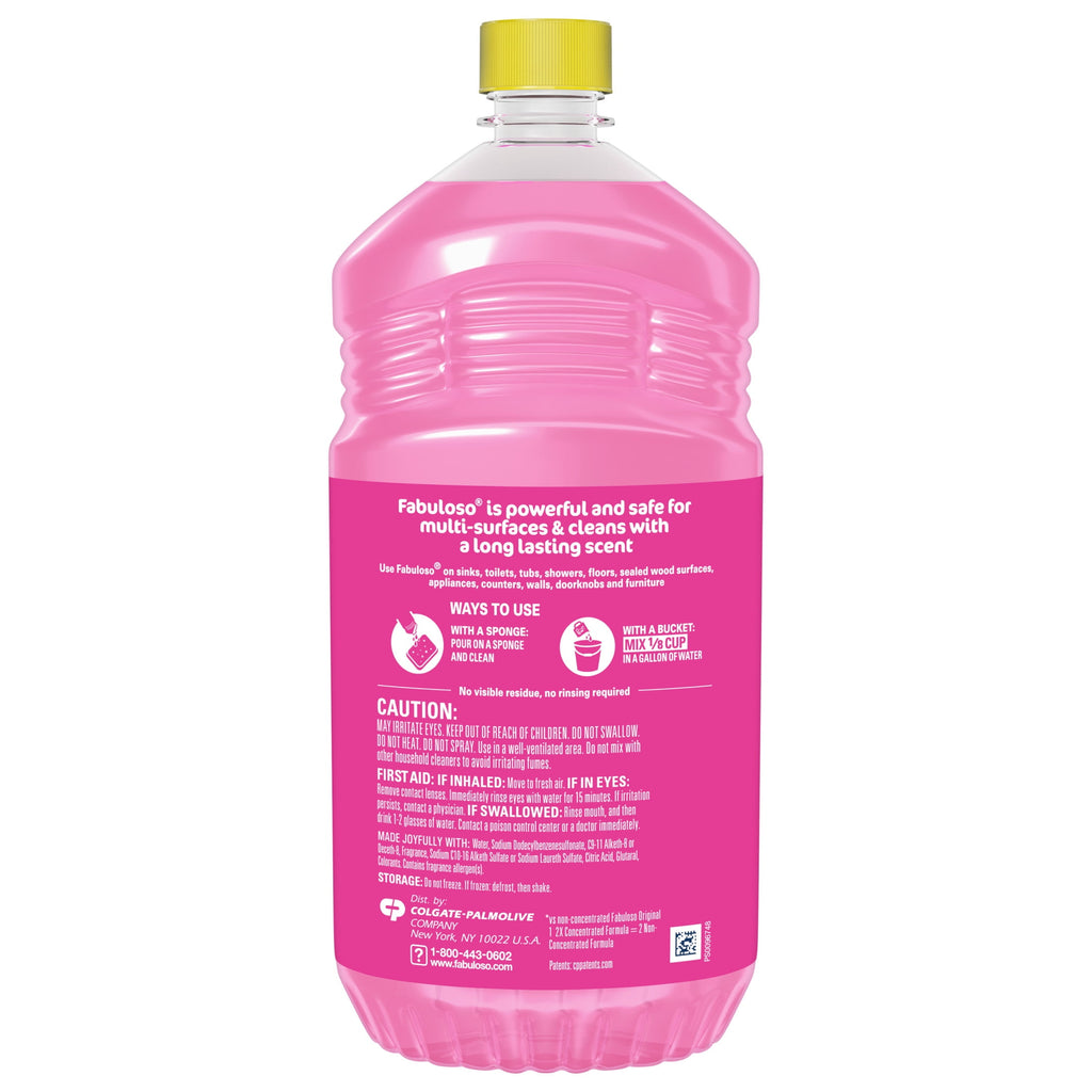 Fabuloso 2X Multi-Purpose Cleaner - No Rinse Floor Cleaner, Watermelon Scent, 56 fl oz